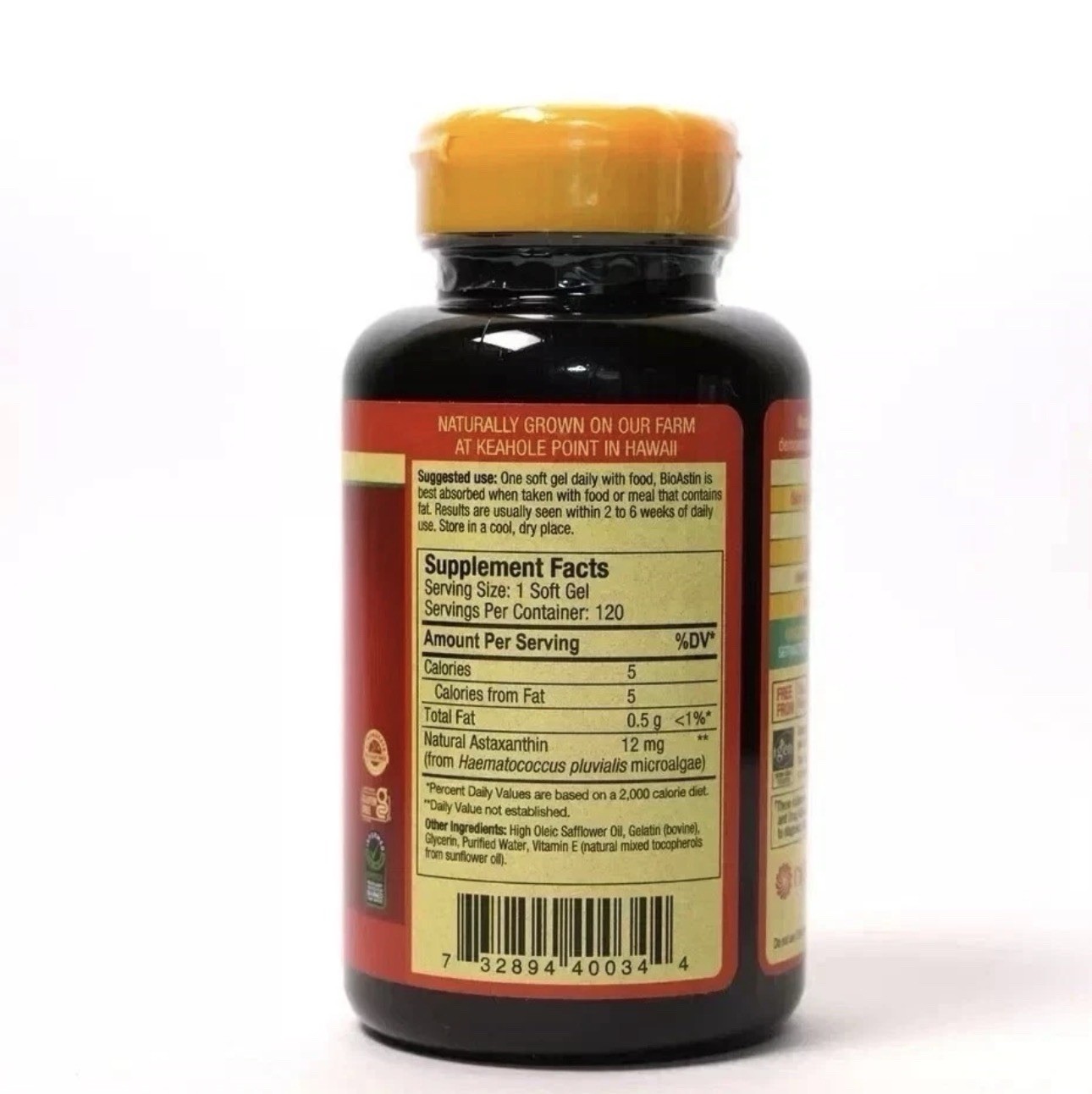 BioAstin Hawaiian Astaxanthin 12 mg Supplement 120 Soft Gels 10/2027
