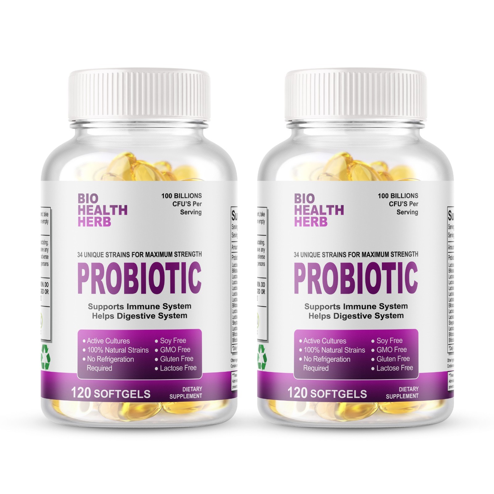 Raw Probiotics 100 Billion CFU Potency Digestive Immune Health 34 strains 120