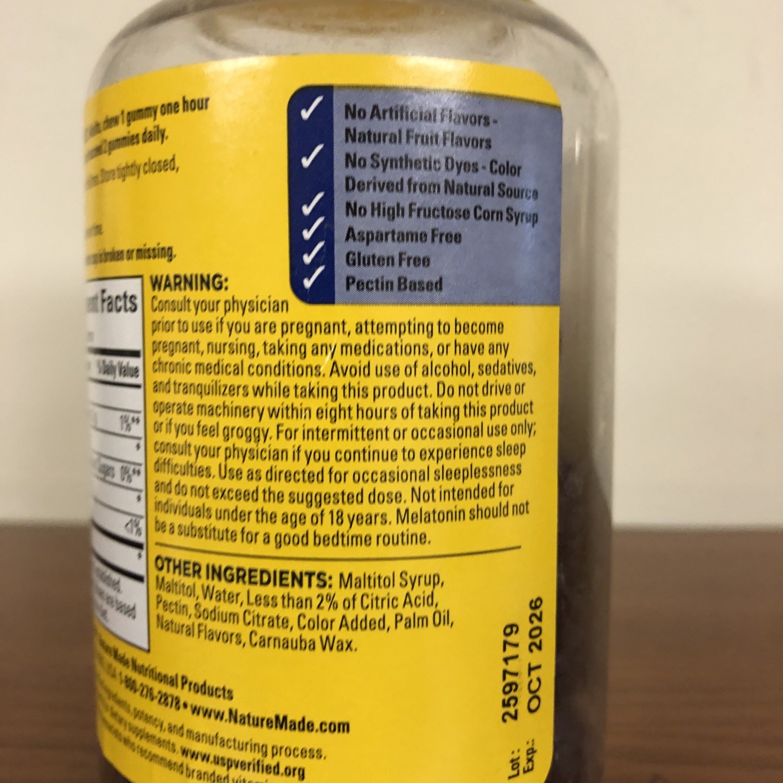 Nature Made Zero Melatonin 5 mg Gummies 70 Count Exp 10/2026