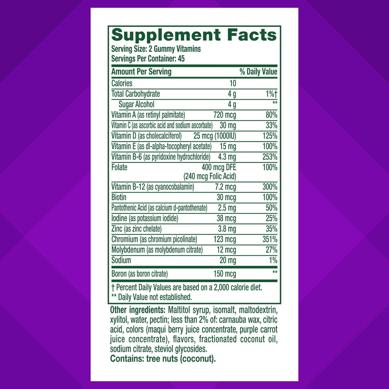 vitafusion Sugar Free Men’s Multi Daily Gummy 1 Count (Pack of 1), Na