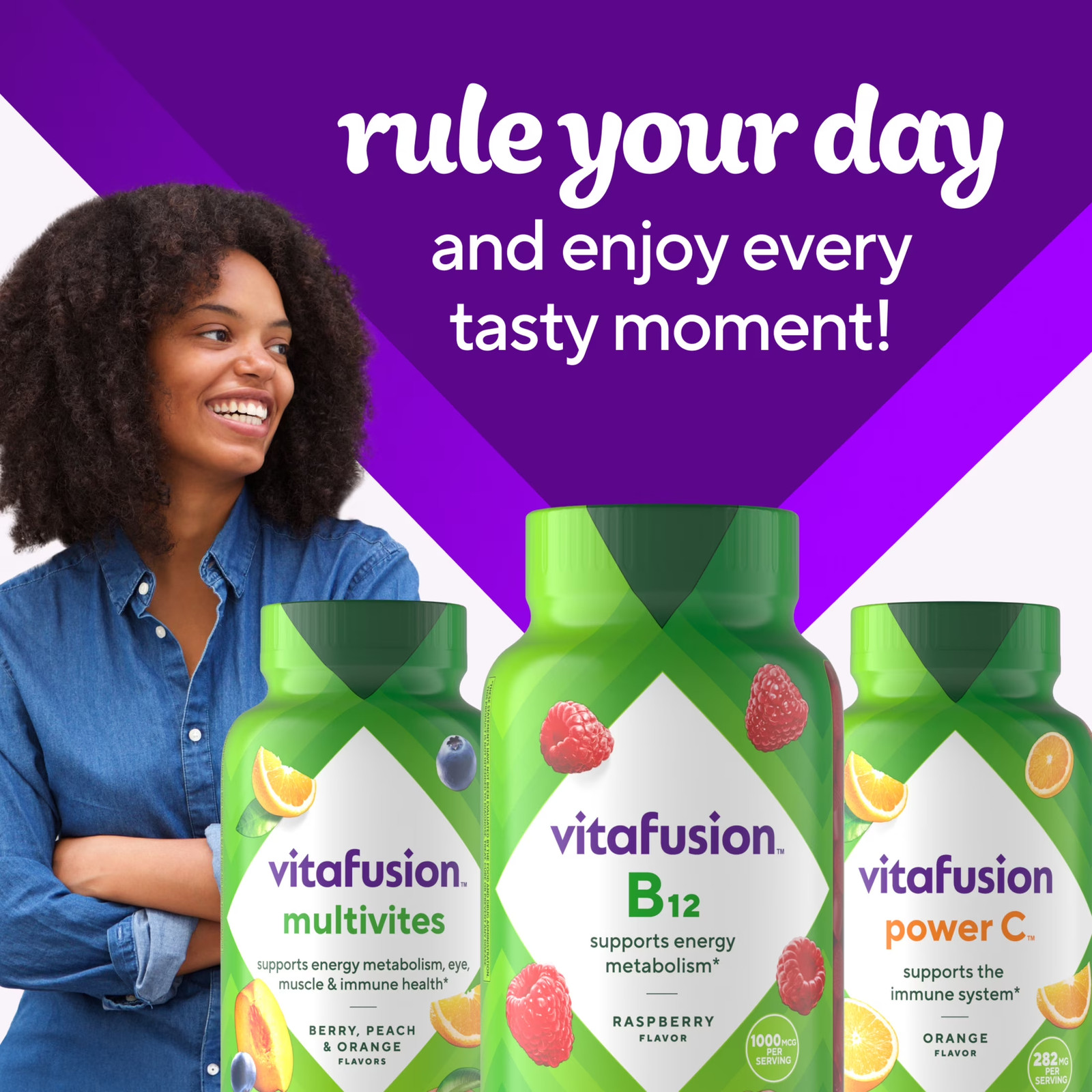Vitafusion Vitamin B12 Gummy Vitamins, 1,000 Mcg, Raspberry Flavored, 140 Count