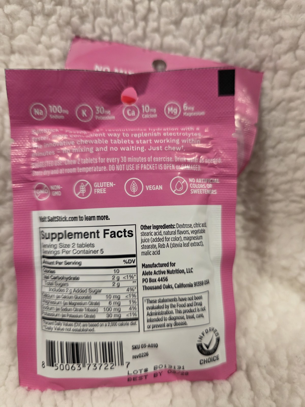Salt Stick Chewable Electrolytes-2 Pink Lemonade, Green Apple, Mixed Berry