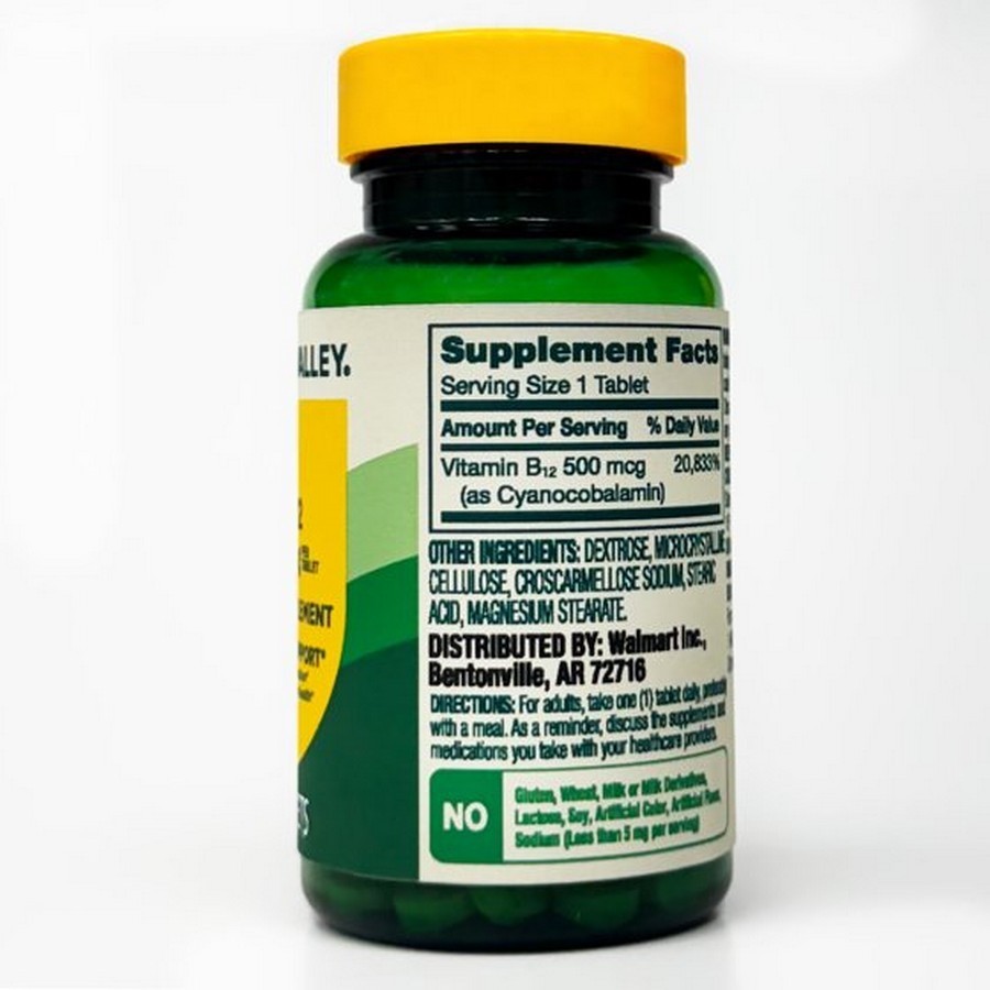 Spring Valley Vitamin B12 Tablets, 500 mcg, 100 Count Free Shipping US