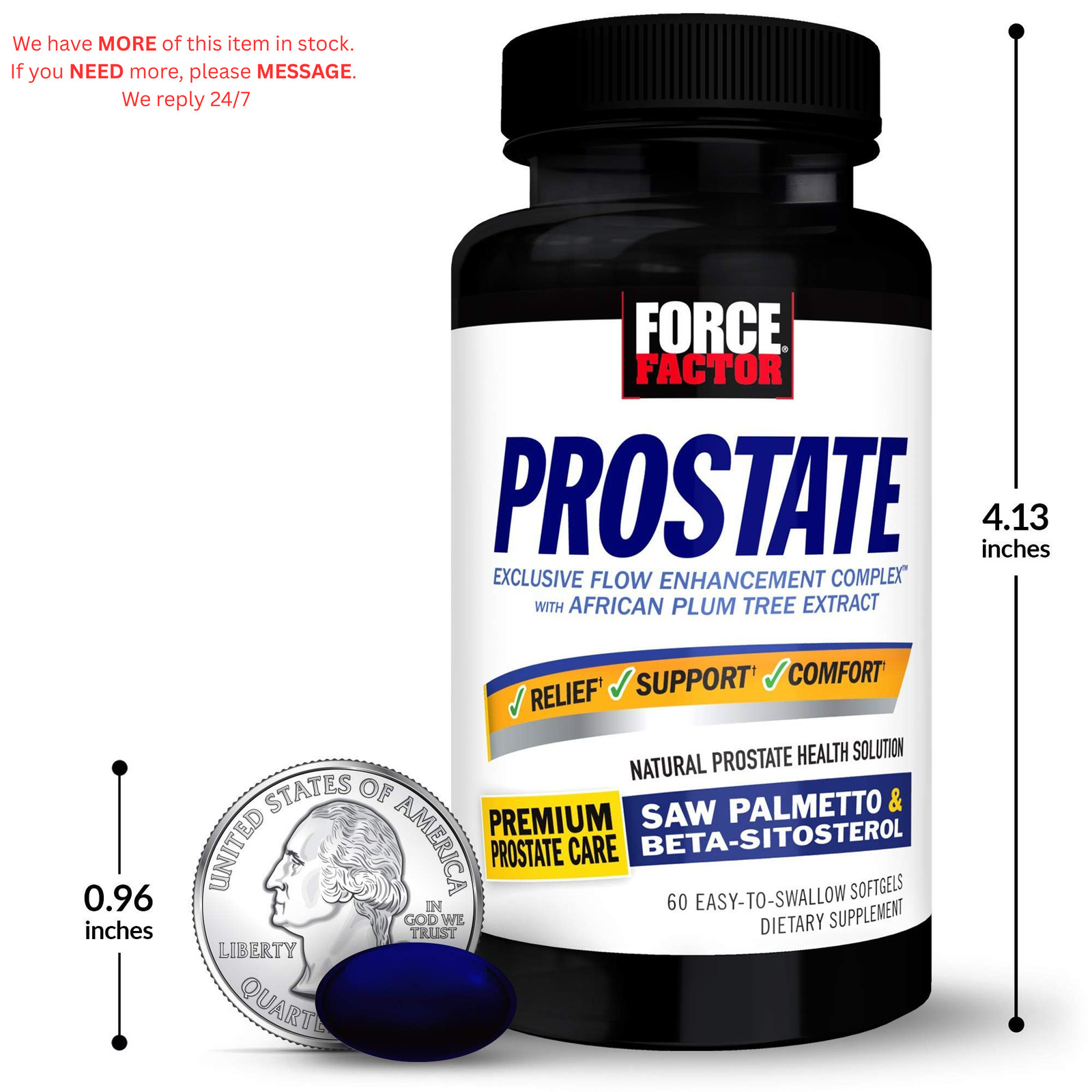 Force Factor Prostate, 3-Pack, Saw Palmetto and 60 Count (Pack of 3), White