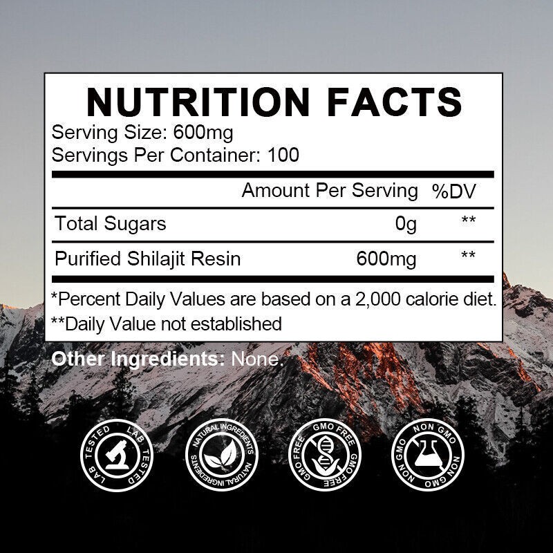 100% Pure Himalayan Shilajit, Soft Resin, Organic, Extremely Potent, Fulvic Acid