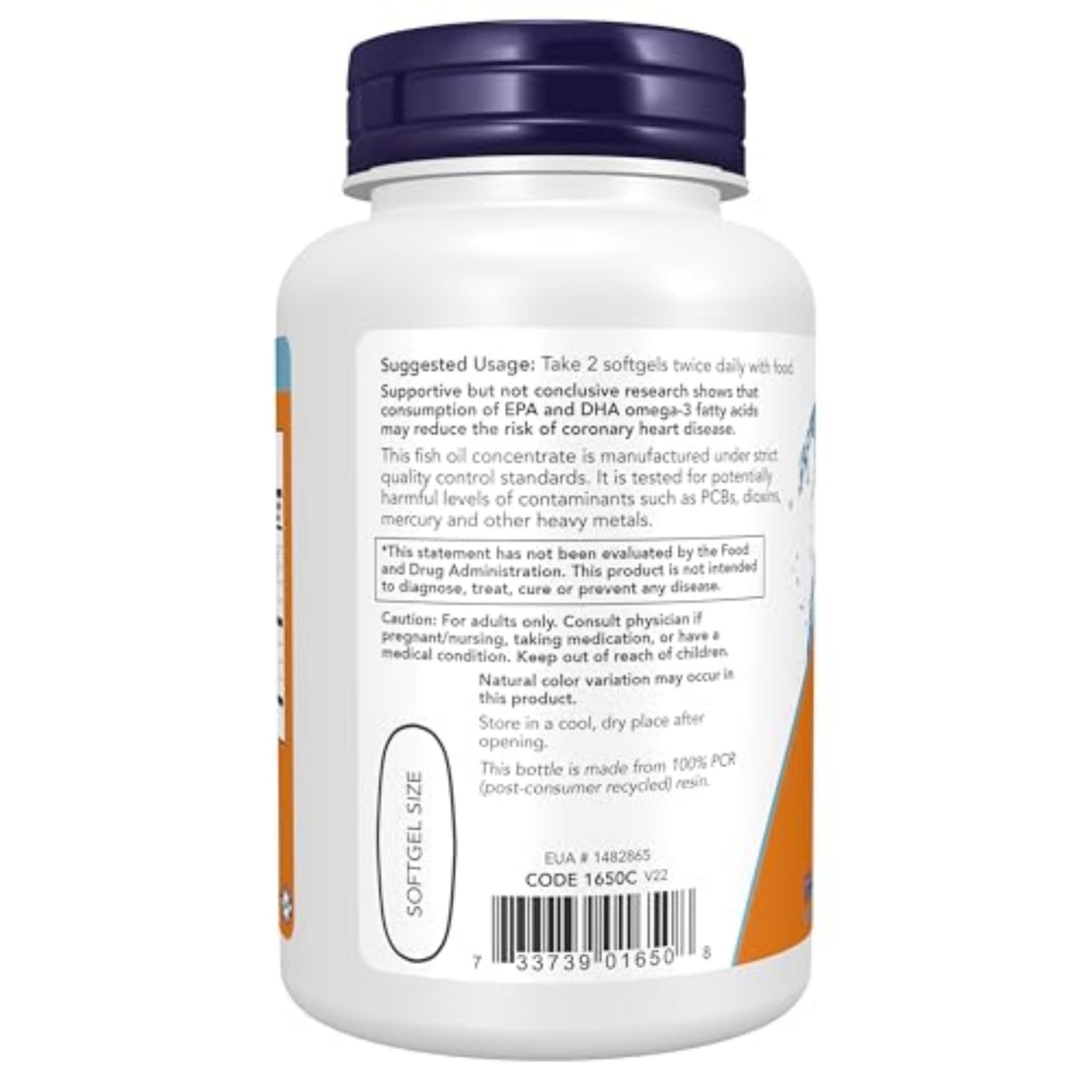 NOW Supplements, Omega-3 180 EPA / 120 DHA, 100 Count (Pack of 1), Amber
