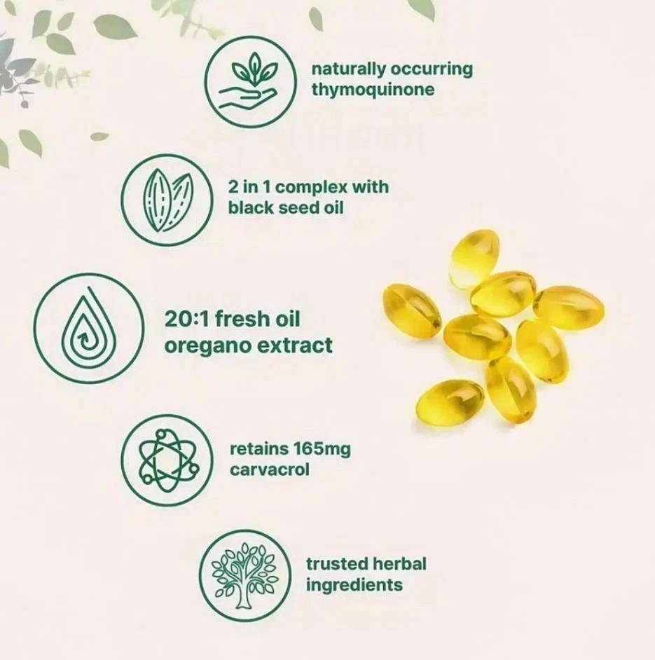 Oregano Oil 6000mg + Certified Black Seed Oil | Micro Ingredients Capsules