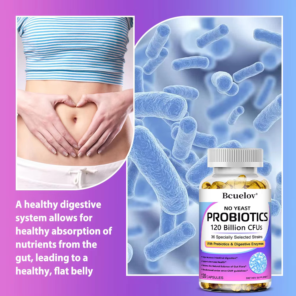 Digestive Enzymes Prebiotic & Probiotics Gas, Constipation & Bloating Relief 120