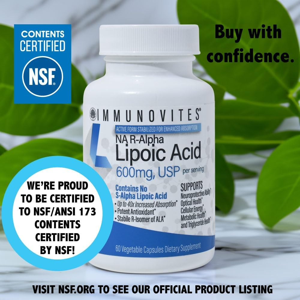 Stabilized R-Alpha Lipoic Acid True 600Mg per Serving High Potency Up To 40X Inc