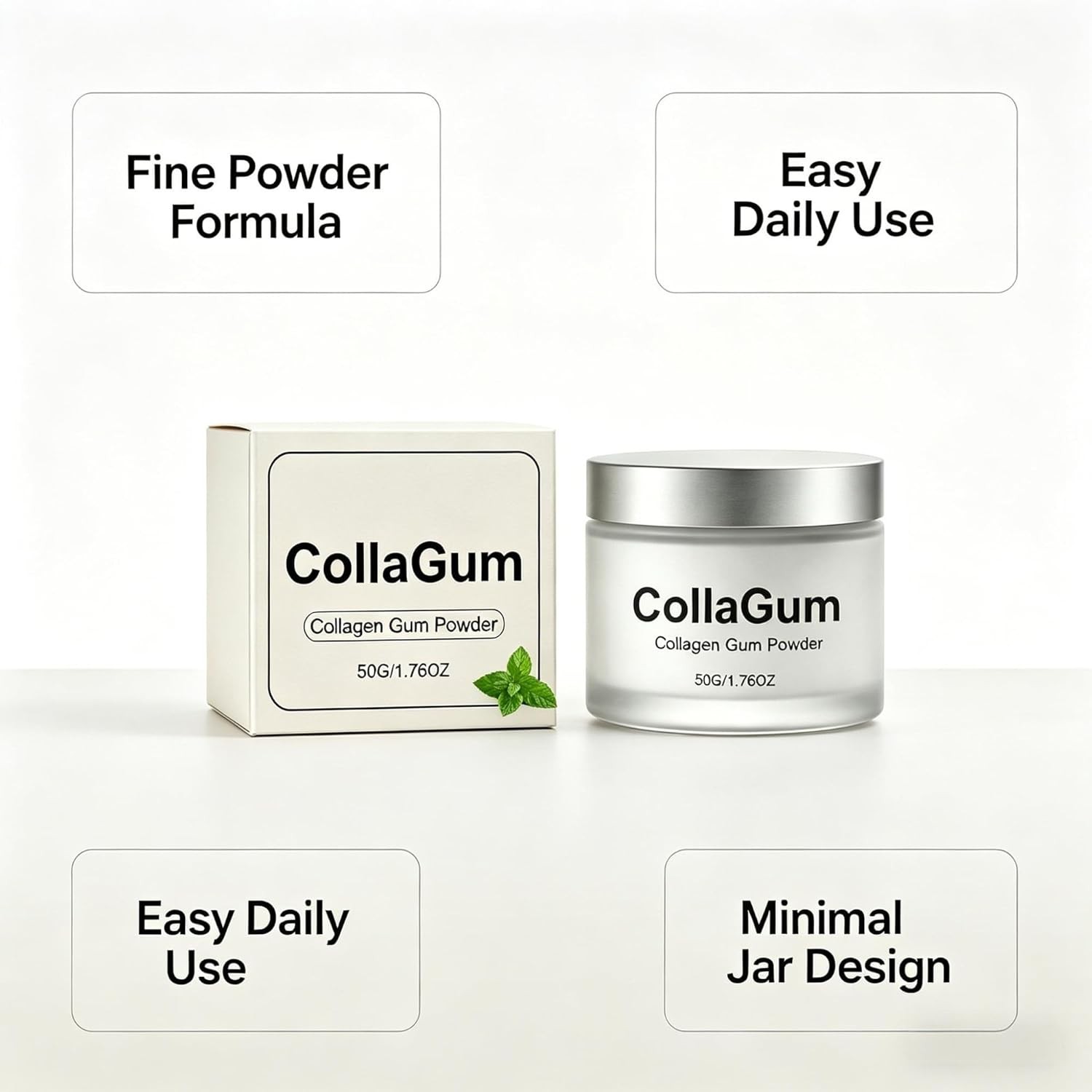 Collagen Tooth Powder for Daily Oral Care, Fine Powder Texture, 50g