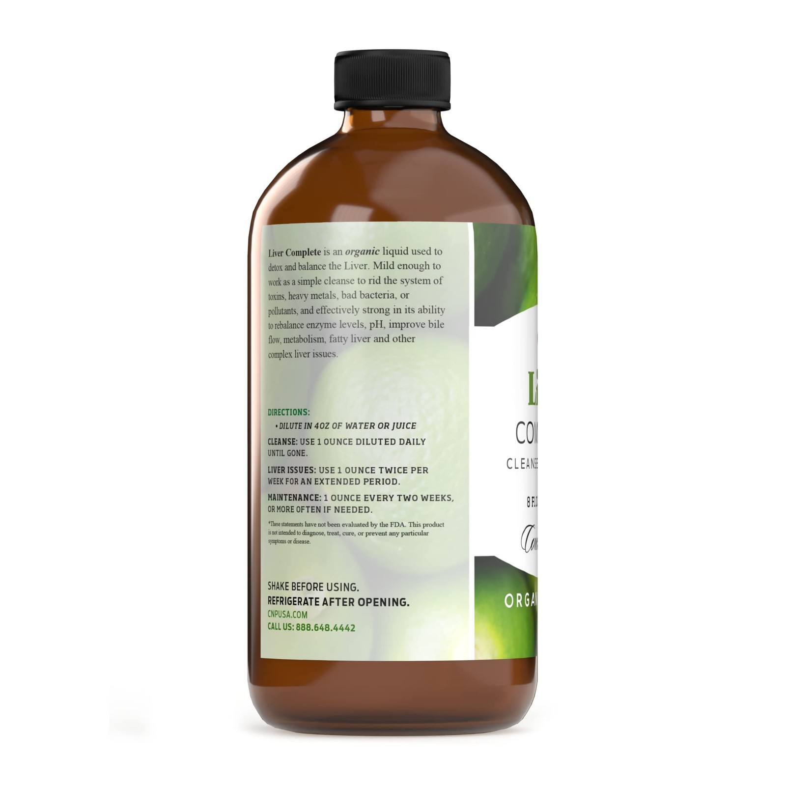 Liver Complete 8oz Organic Liquid 8 Fl Oz (Pack of 1), Amber Bottle