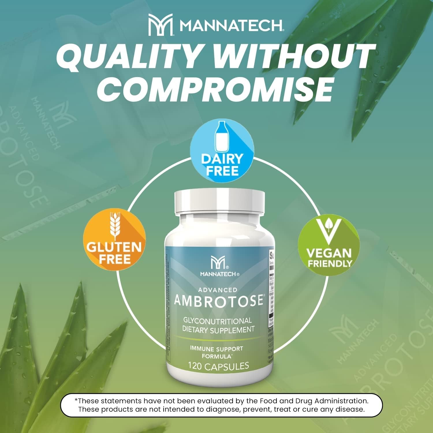 Mannatech Dietary Ambrotose Capsules Count 120 | Advanced Supplement