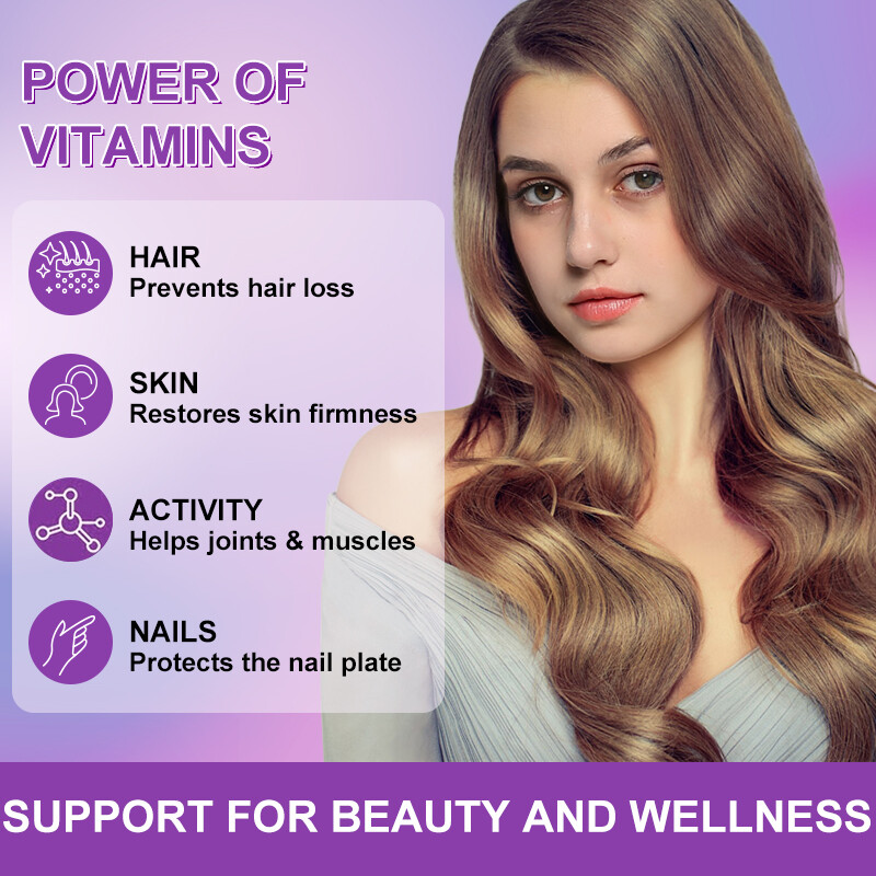 Hair Growth Accelerator Gummies Hair Growth Skin Nails Health Vitamins For Women