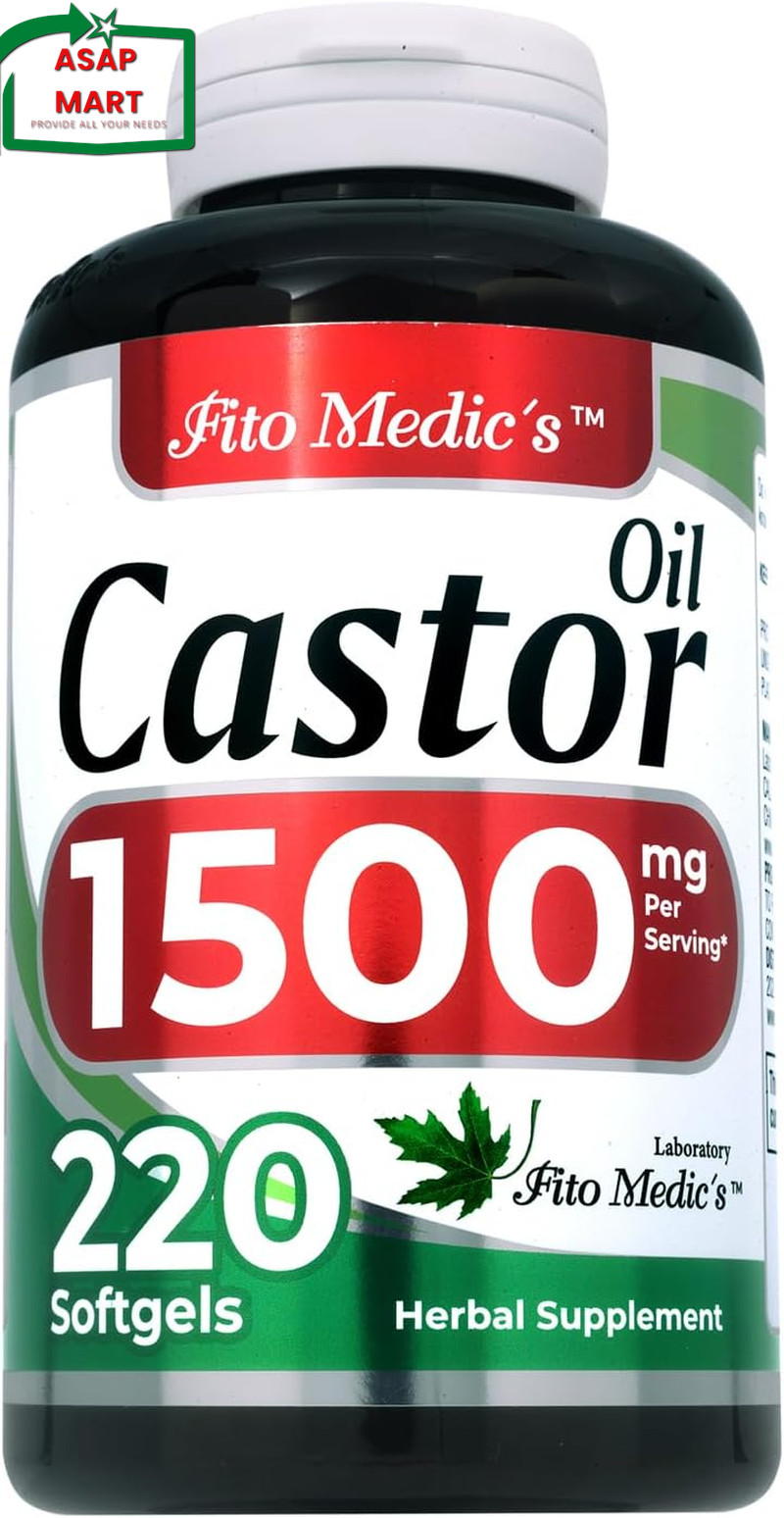 Lab | Castor Oil Pills |220 Softgels |1500 Mg| Castor Oil Capsules | Castor Oil