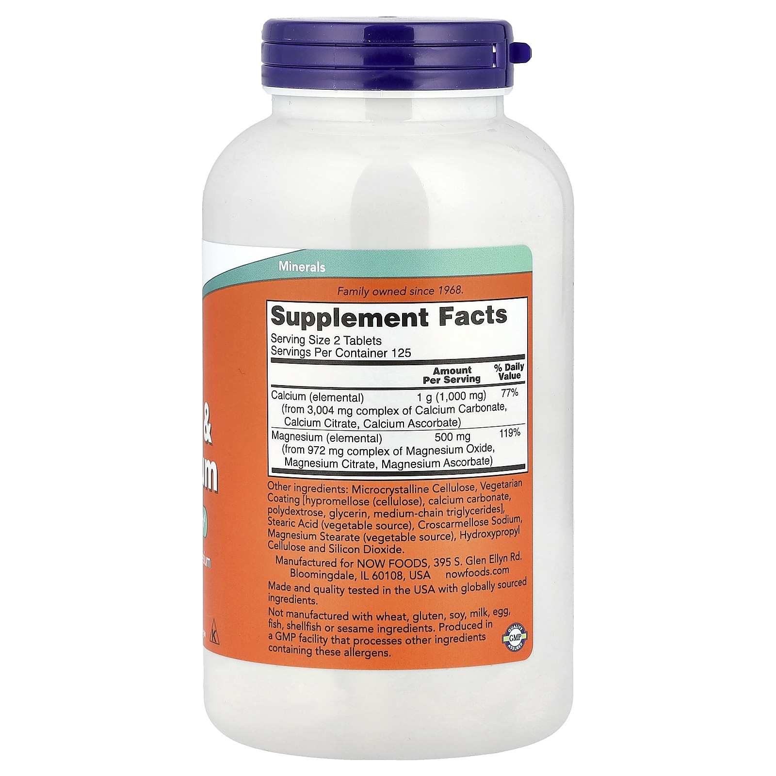 Now Foods Calcium Magnesium 250 Tablets GMP Quality Assured, Kosher, Vegan,