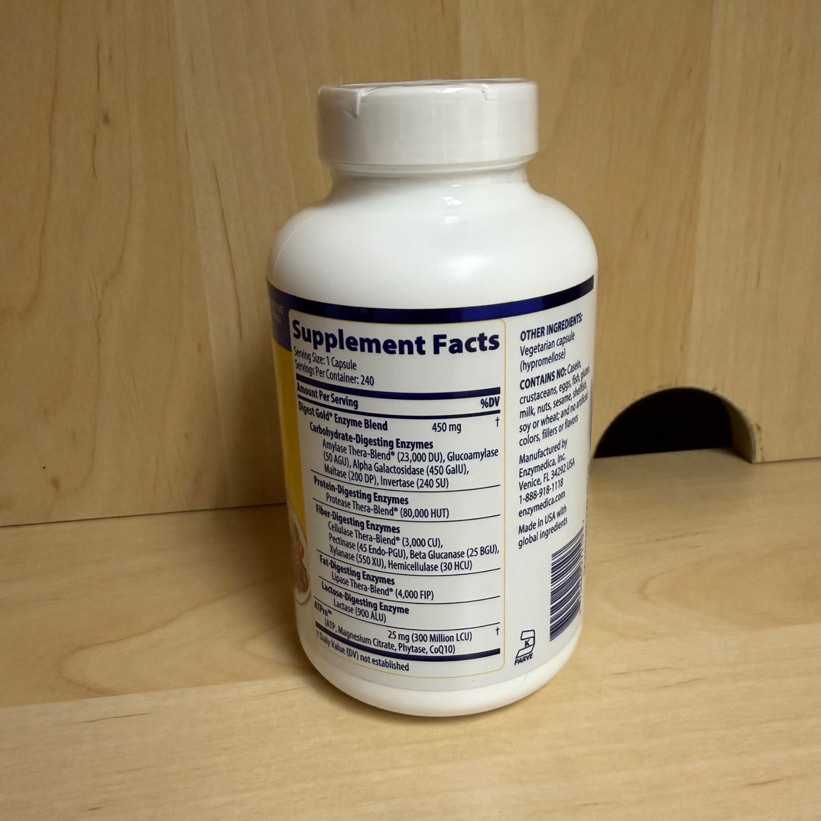 Enzymedica Digest Gold with ATPro Maximum Strength 240 (480 Caps) New Sealed