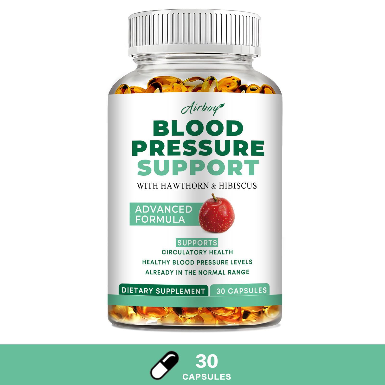 Blood Pressure Support – Hawthorn, Hibiscus – Heart and Blood Pressure Support