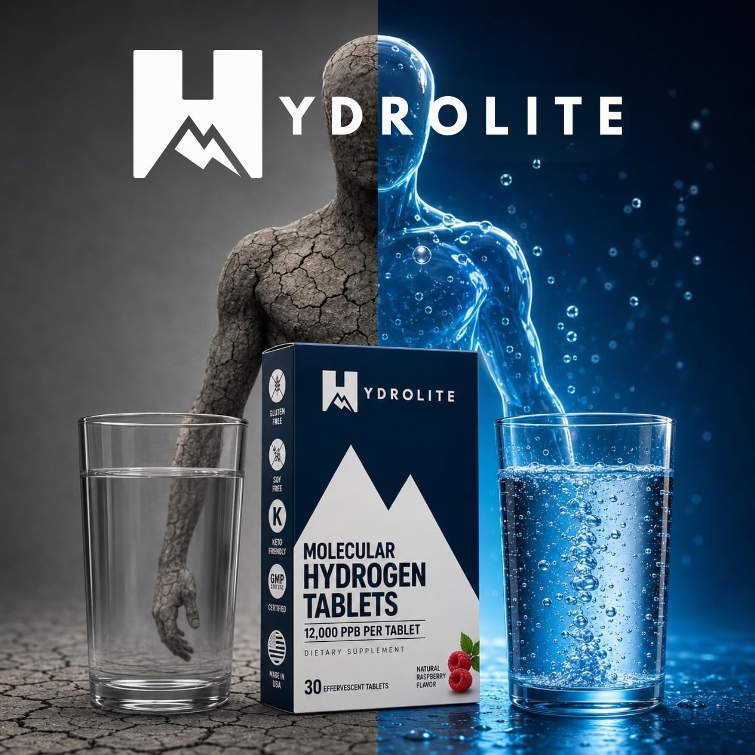 Molecular Hydrogen Tablets for Water | 12,000 PPB H2 | Energy Booster & Performa