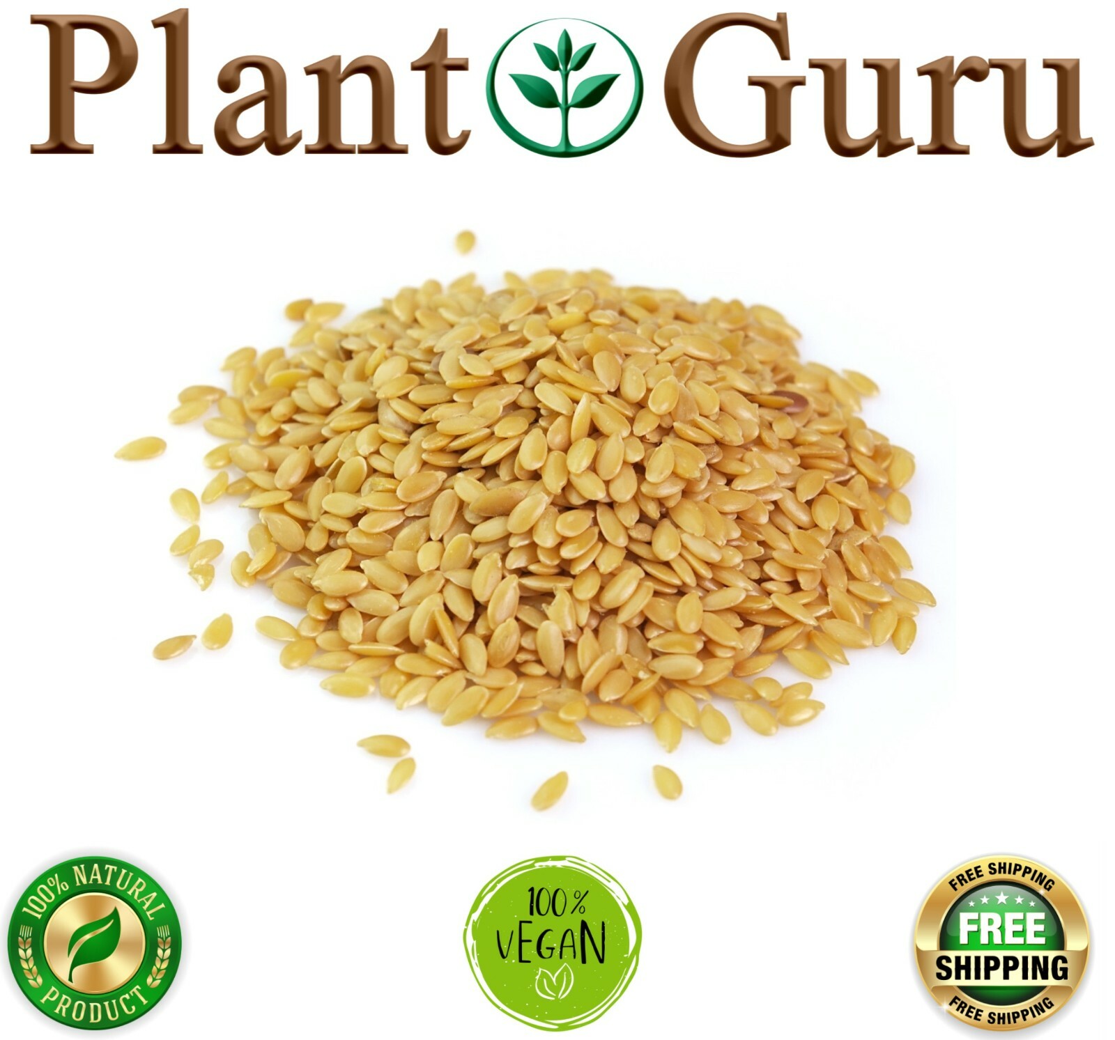 Golden Flax Seeds Whole Grain Seed Flaxseed NON GMO Linseed 1 oz to 20 lbs. Bulk
