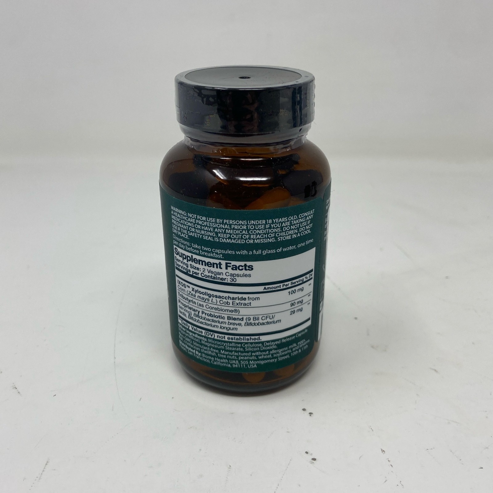 BIOMA Probiotics 60 Vegan Caps 3-Pack, Amber Glass Bottles