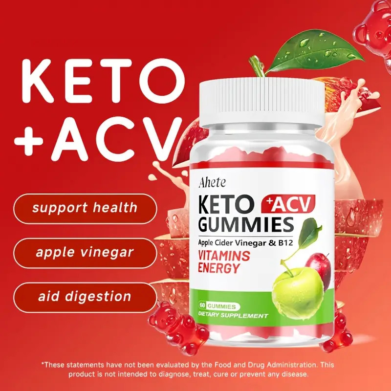 Apple Cider Vinegar Gummies – Natural Keto ACV + B6 & B12 for Digestive Health