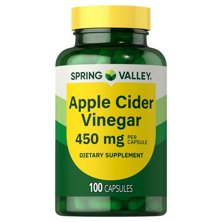 Spring Valley Apple Cider Vinegar 450mg Capsules 100 Count (3 Pack)