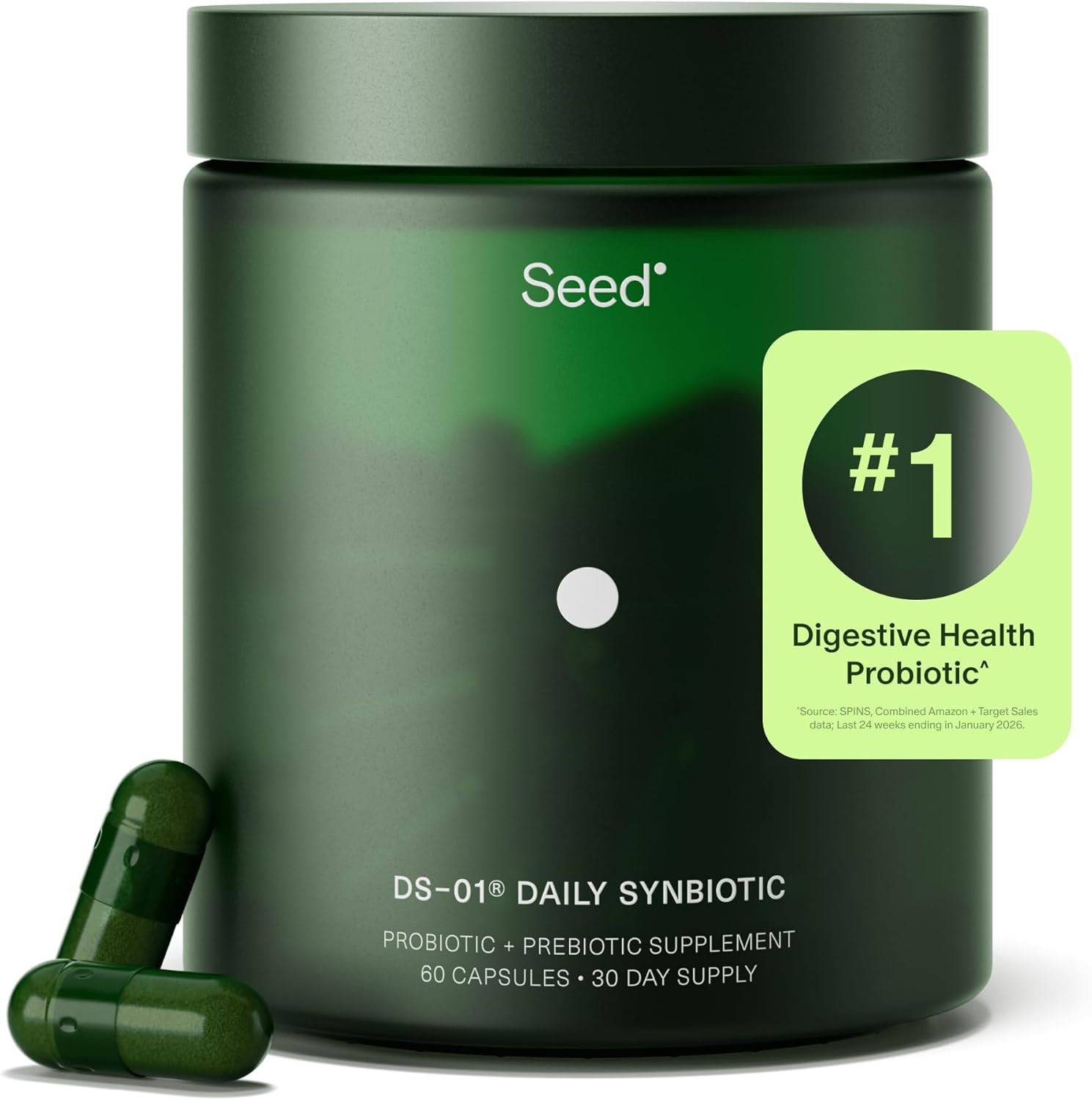 Seed DS-01 Daily Synbiotic – Digestive & Gut Health – 60ct (30-Day)