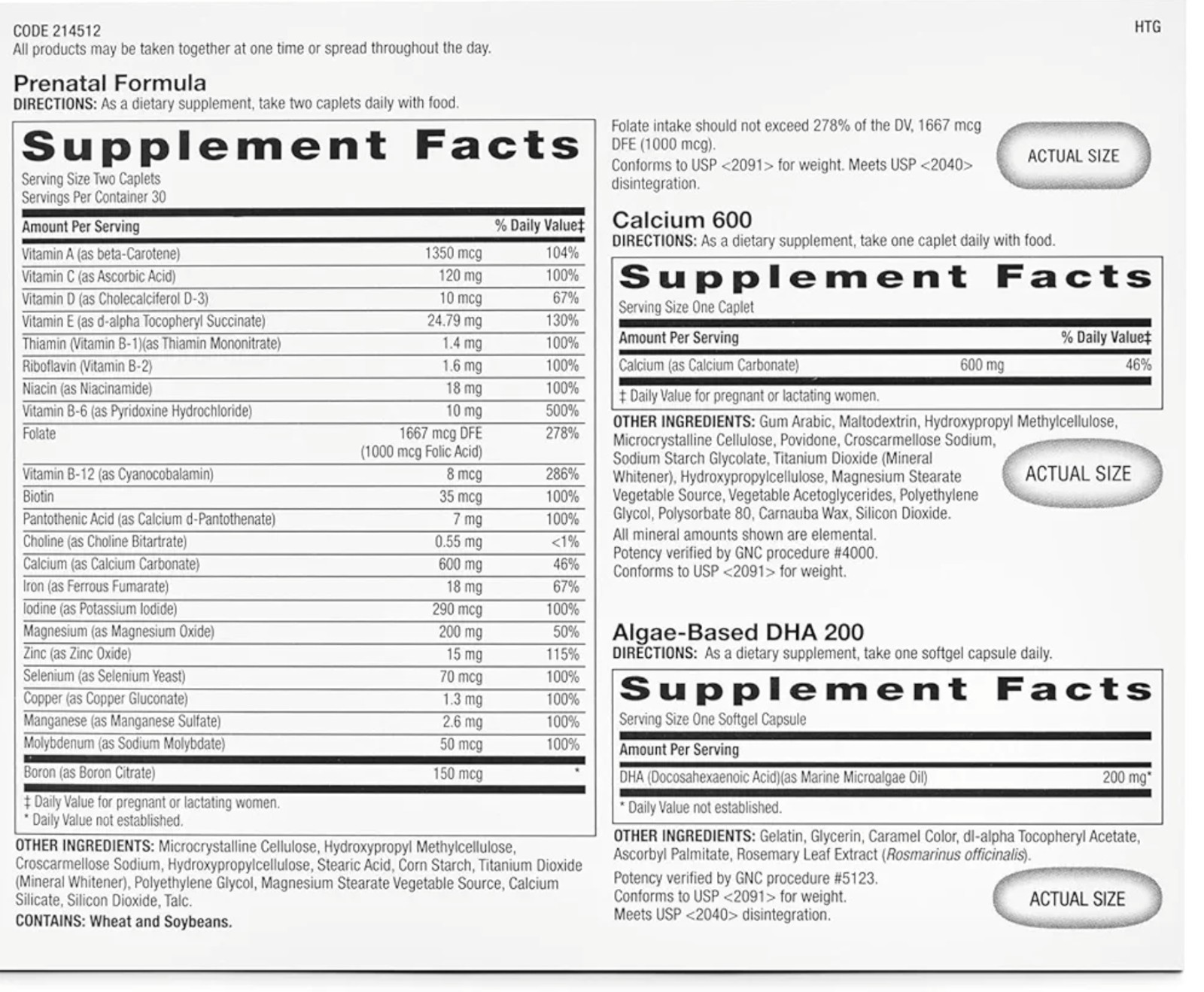 GNC Womens MULTIVITAMIN PRENATAL 30 Day PROGRAM 3 Pack ( 30 Days) BEST BY 9/26