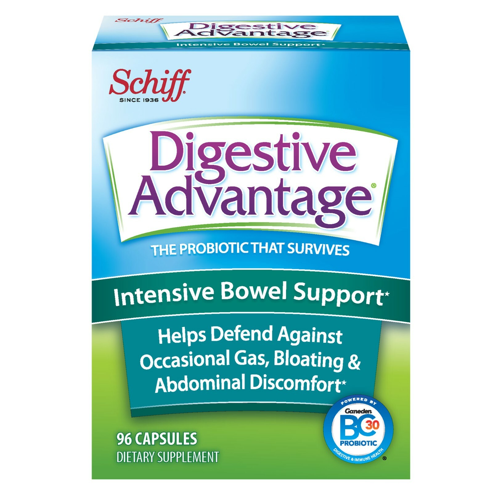Digestive Advantage Intensive Bowel Support Probiotic Digestive Enzyme 96 Count+