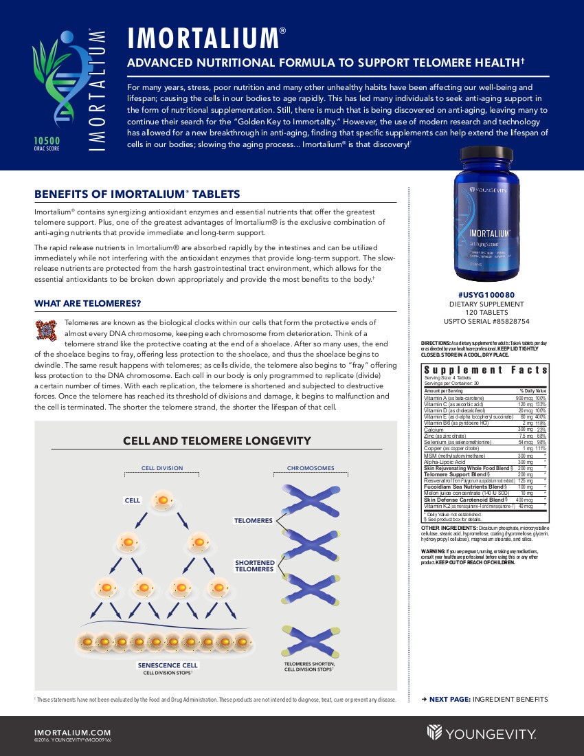 Youngevity Dr. Wallach Imortalium® (120 tablets)
