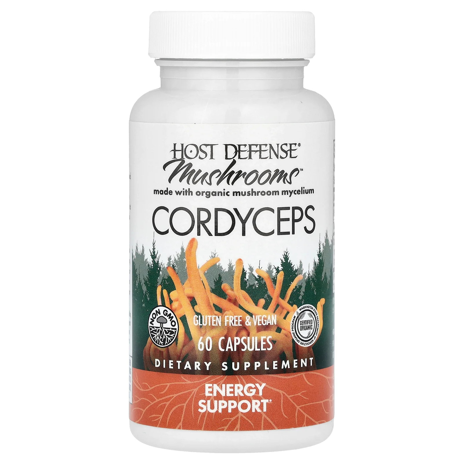 2 X Host Defense, Mushrooms™, Cordyceps, 60 Capsules (0.5 g per Capsule)