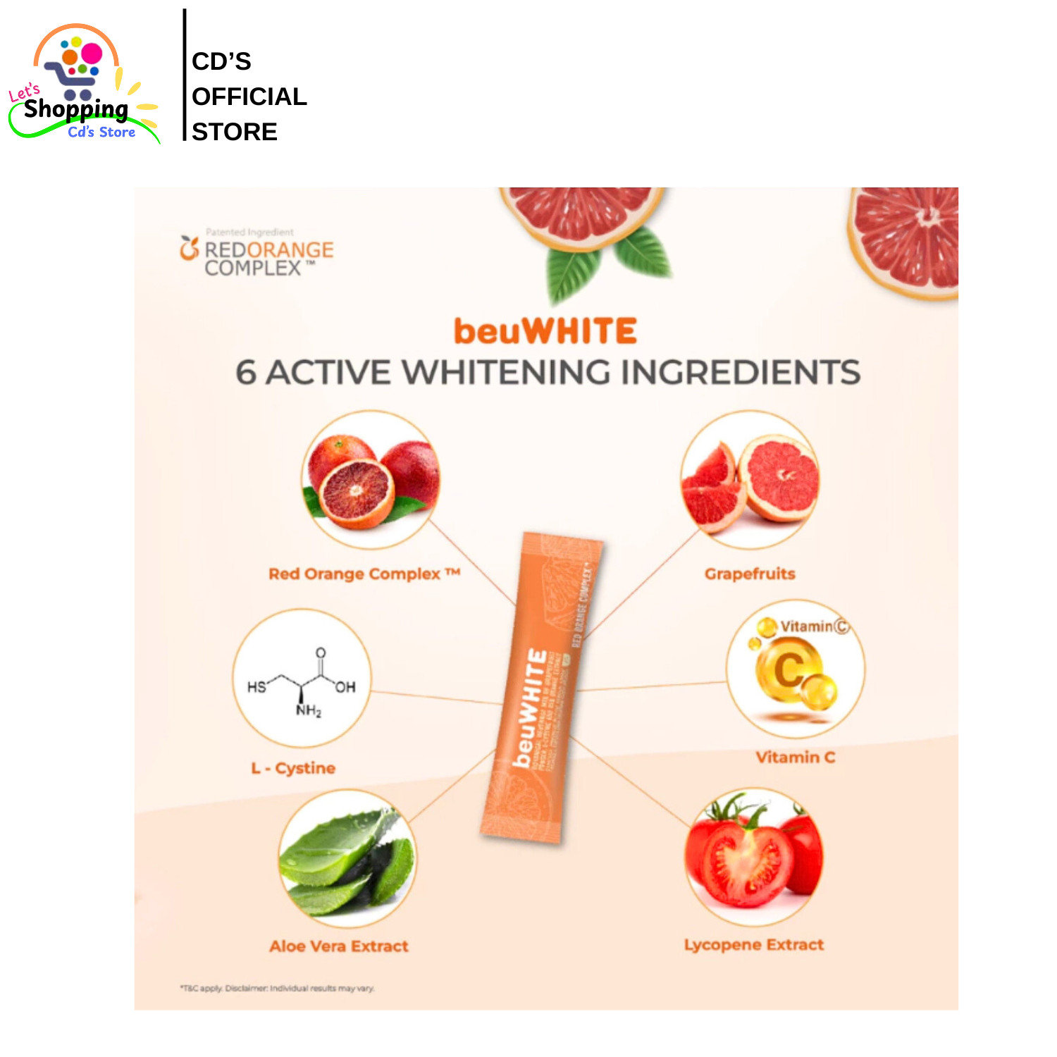 beuWHITE Oral Whitening Sunblock with Red Orange Complex – 30 Sachets (2g Each)