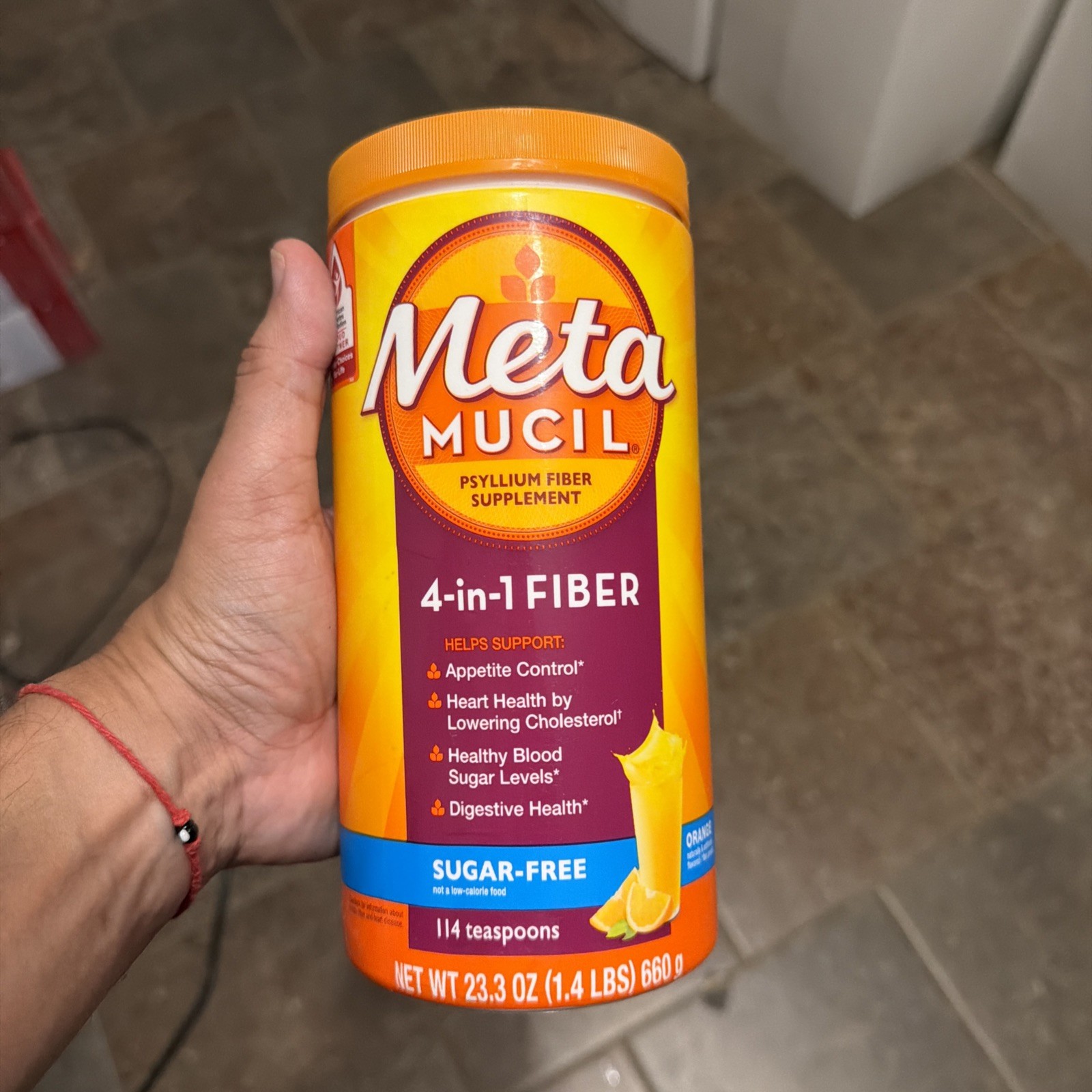 Metamucil 4-in-1 Psyllium Husk Fiber Supplement, Sugar-Free, 114 teaspoons, 2028