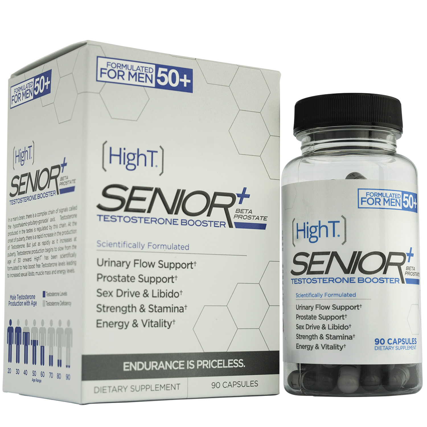 High T Senior+ Testosterone Booster Supplement, 90 Capsules