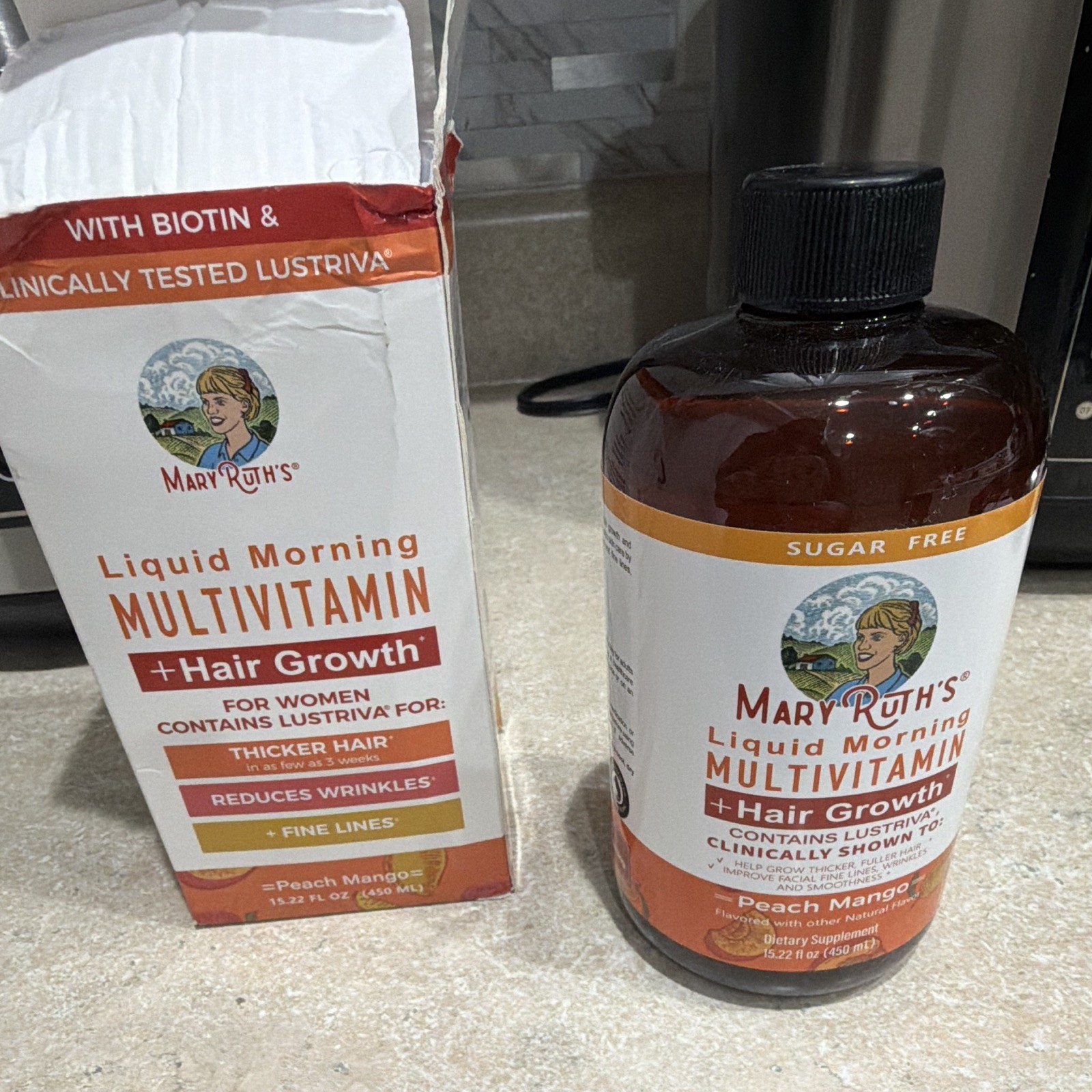 MaryRuth’s Liquid Morning Multivitamin Hair Growth Sugar Free Peach Mango 15.22