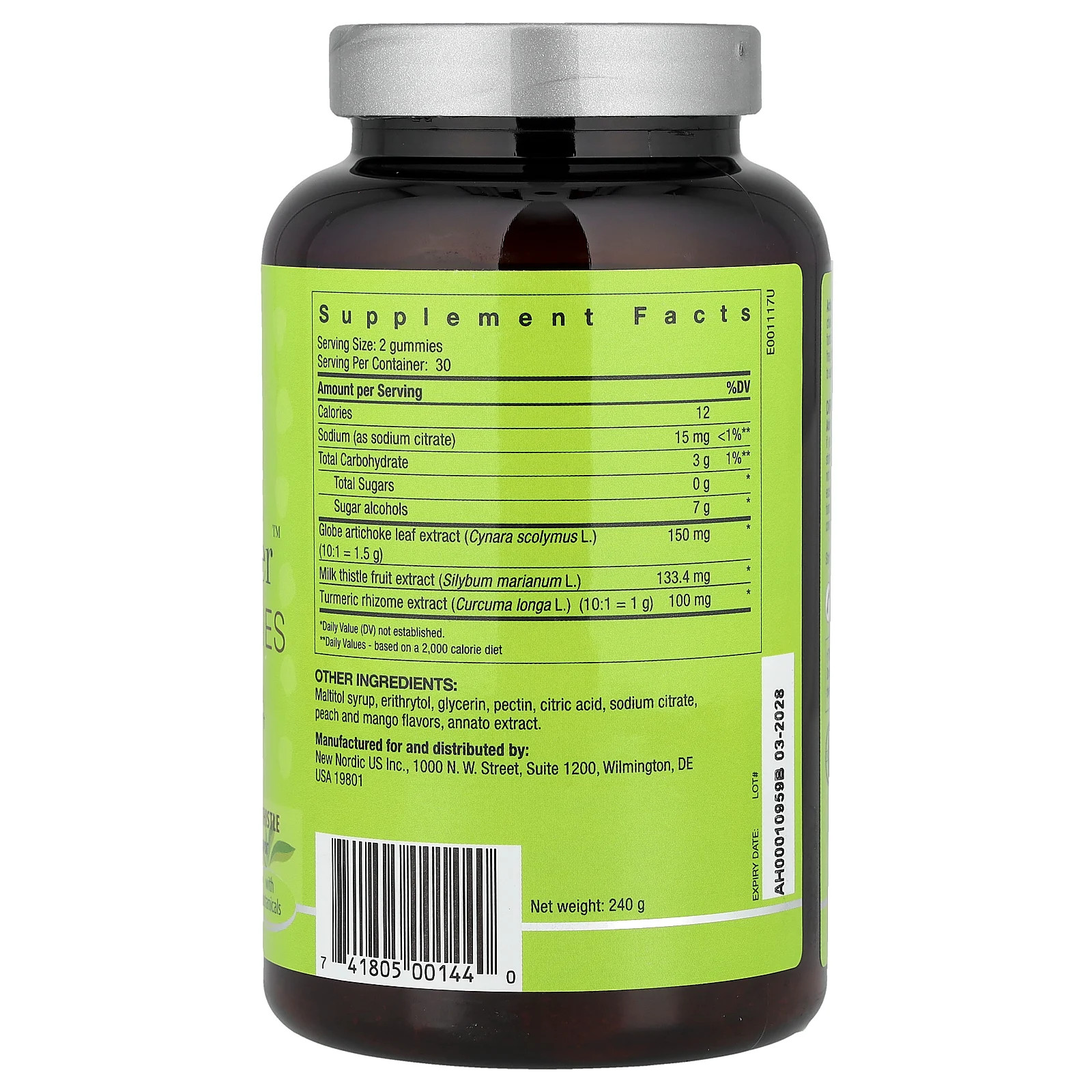 Active Liver Vegan Gummies, Peach and Mango, 60 Gummies