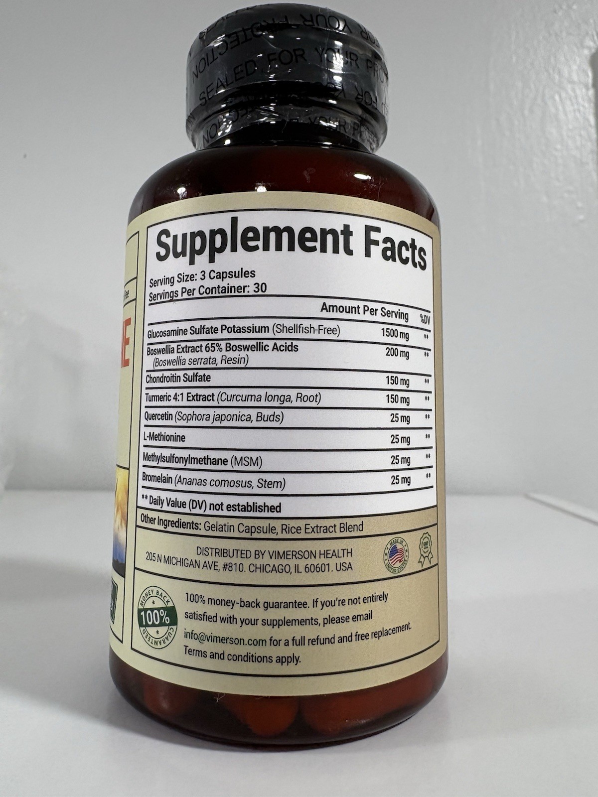 New Vimerson Health Glucosamine Chondroitin Turmeric MSM Dietary Supplement90Cap