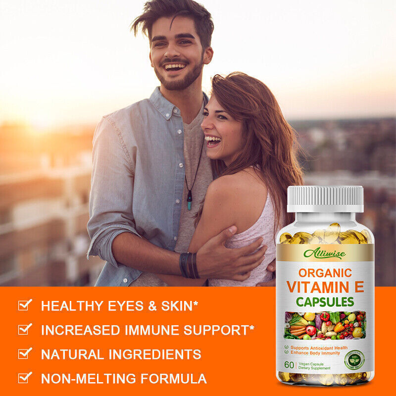 1~3X Vitamin E 1000 IU 120 Capsules – Supports Skin, Hair, Immune and Eye Health