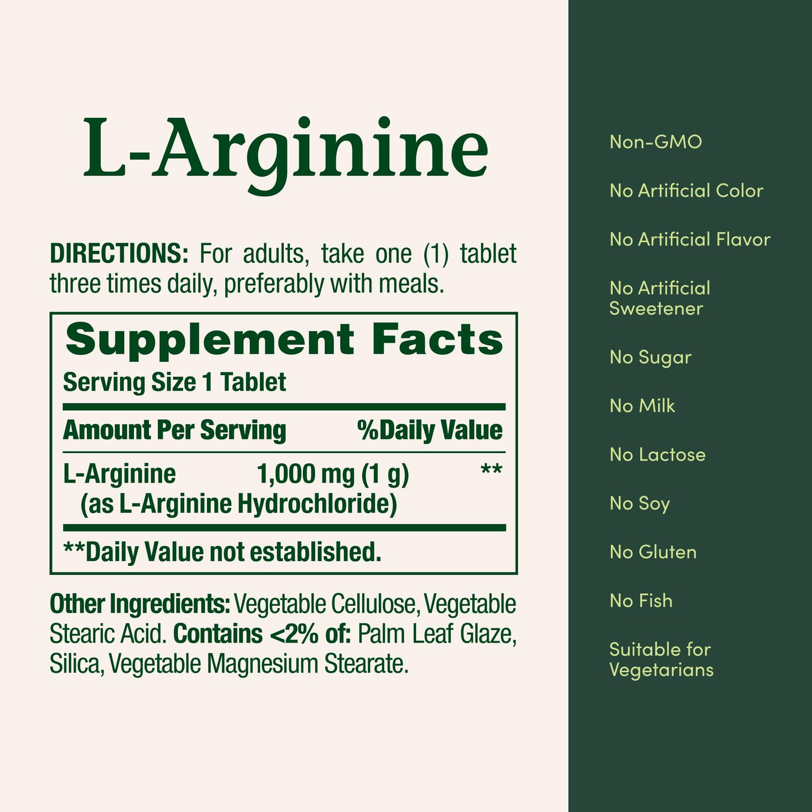 Nature’s Bounty L-Arginine 1000mg for Supporting 50 Count (Pack of 1), N/a