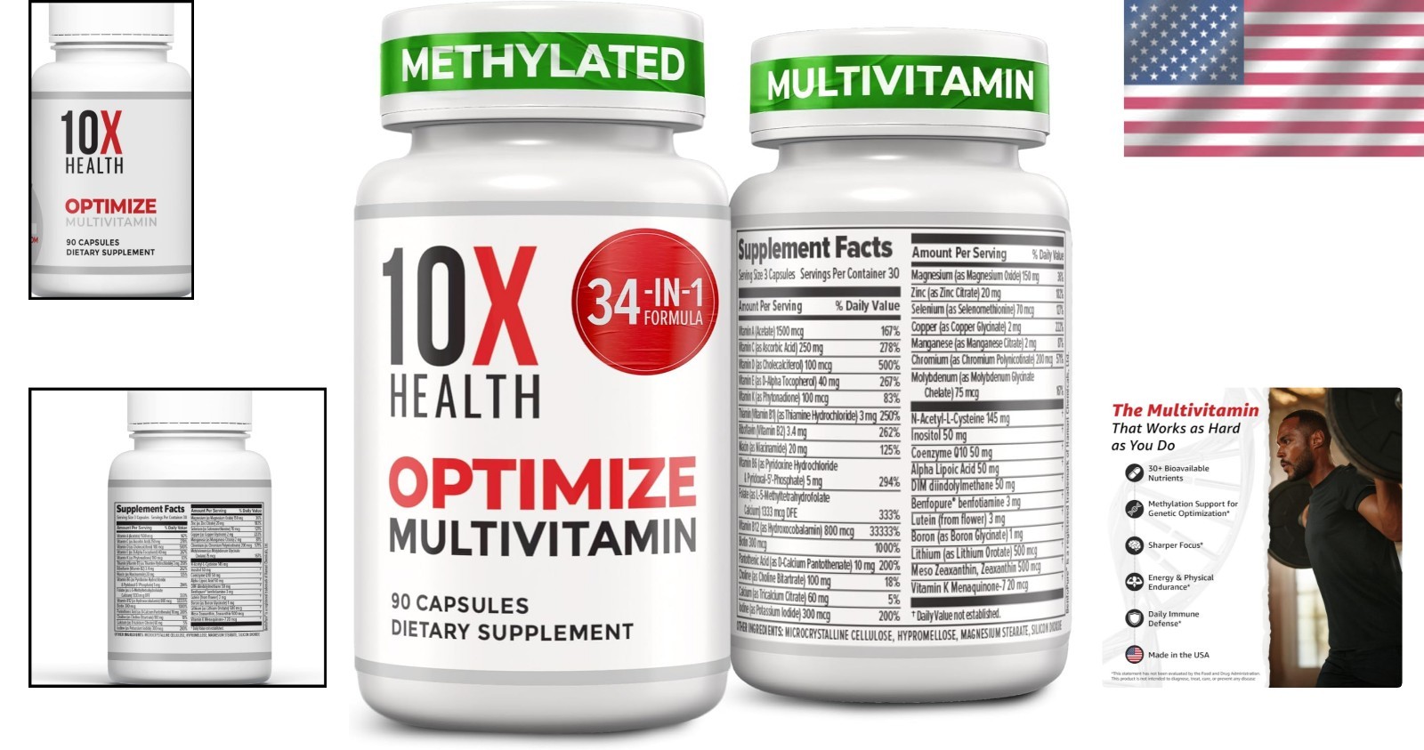 “Quality 10X Fitness Optimize Methylated Multivitamin 90 Capsules”
