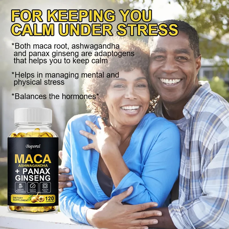 Maca Root 120pcs, Endurance,Stamina and Men Performance, Improved Mood and Focus