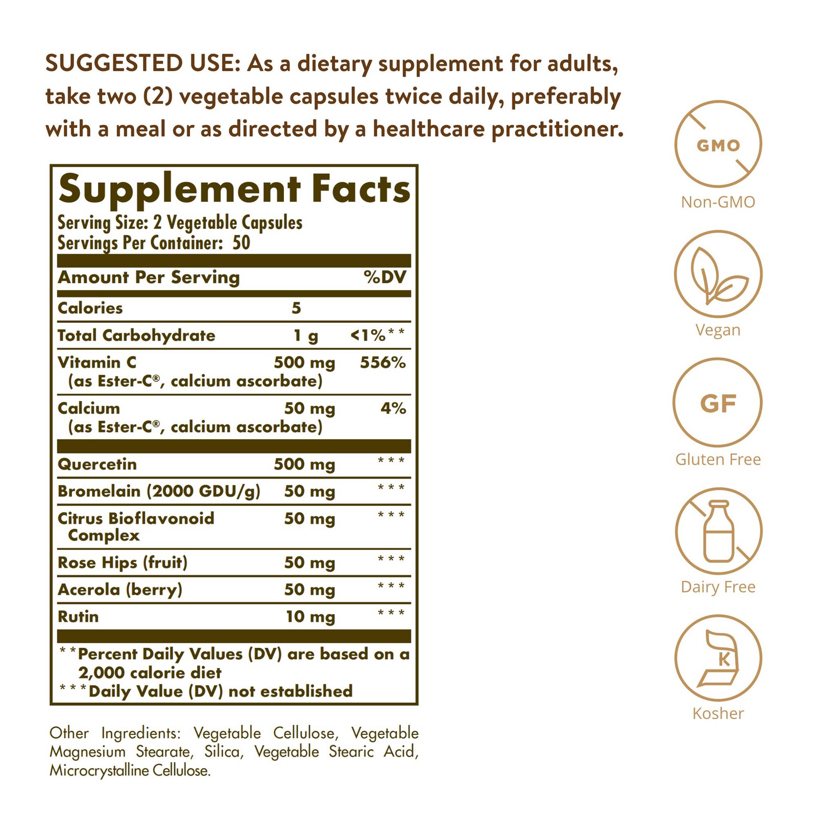 Solgar Quercetin Complex with 100 Count (Pack of 1), Standard Packaging