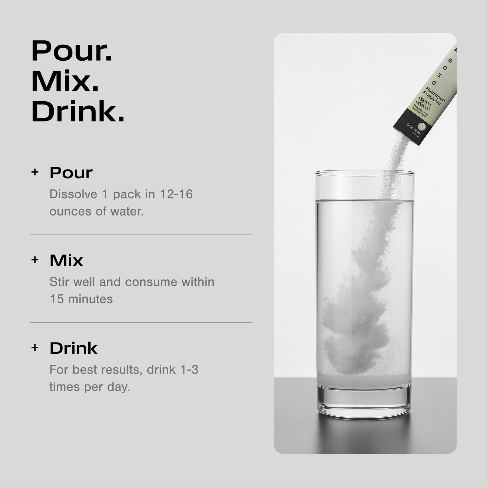 Echo Water Echo Molecular Hydrogen Drink Mix – 16 Ppm – Gut Health Mix For