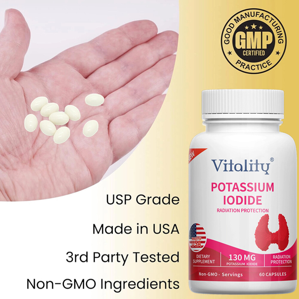 Vitality Potassium 130mg, 60 Softgels Exp 06/2026