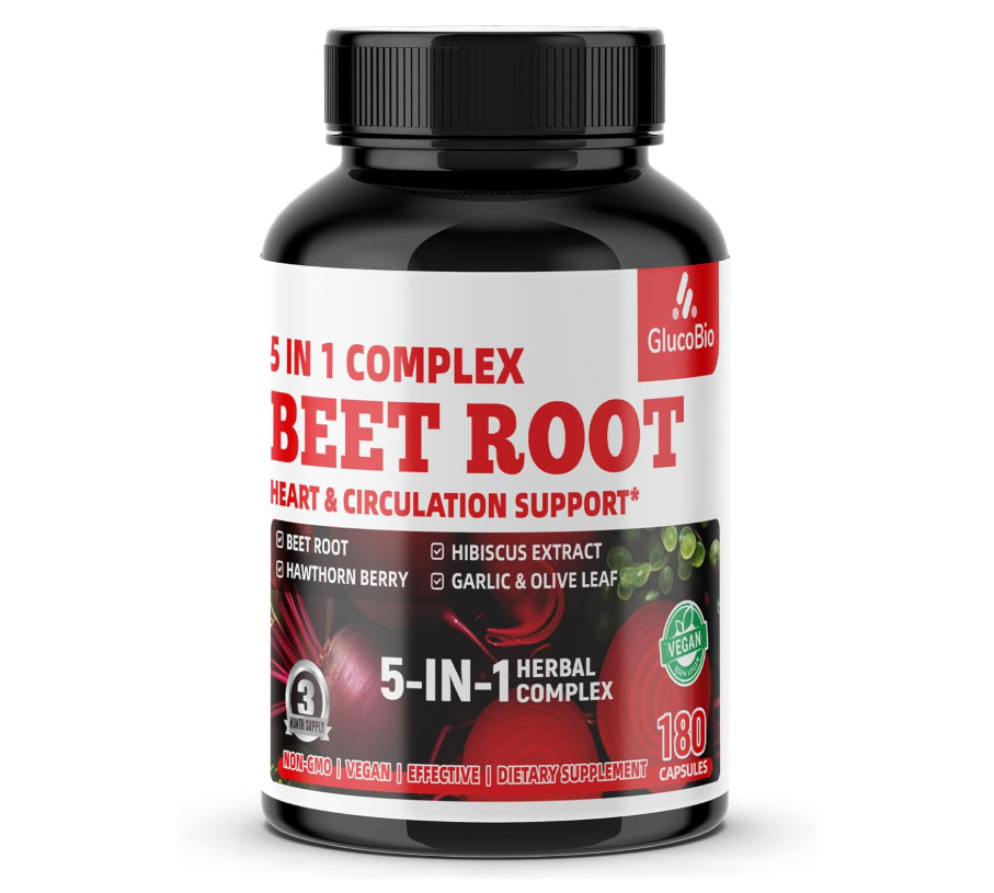 Super Beet Root Capsules Nitric Oxide Heart Health Blood Pressure 180 Veg Caps