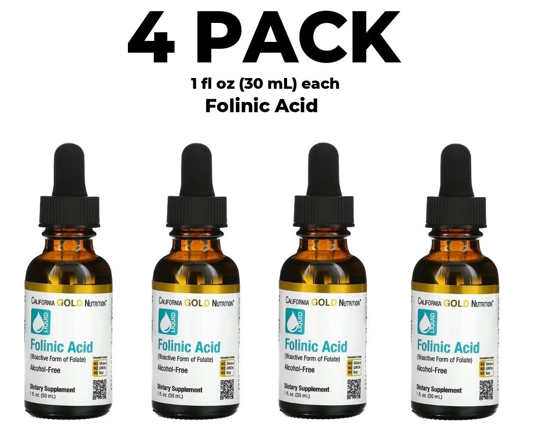 California Gold Nutrition, Folinic Acid, 4 PACK, 1 fl oz, YES ship to Saudi UAE