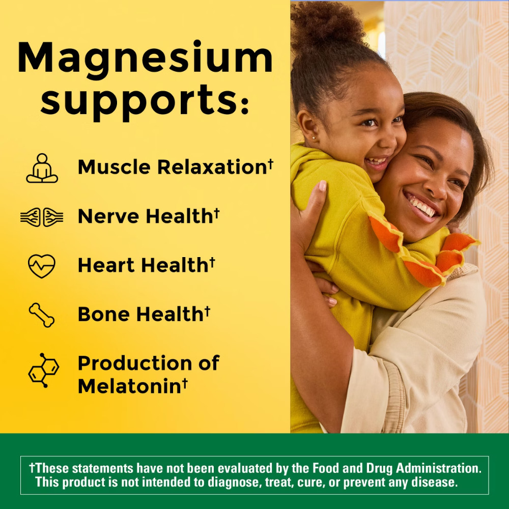 Nature Made Magnesium Citrate 250mg Muscle, Nerve, Bone&Heart Support Supplement