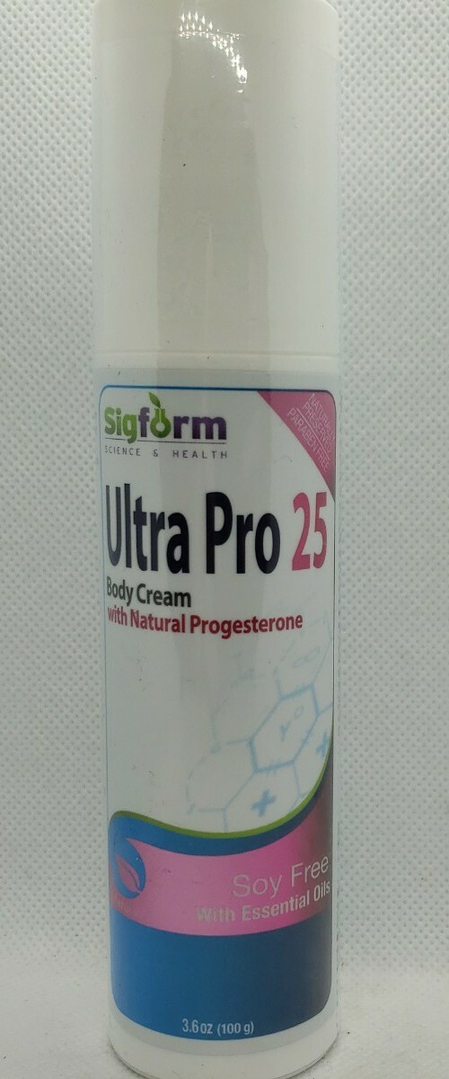Sigform Ultra Pro 25 Body Cream w/ Natural Progesterone [Soy-Free] 3.6 oz (100g)