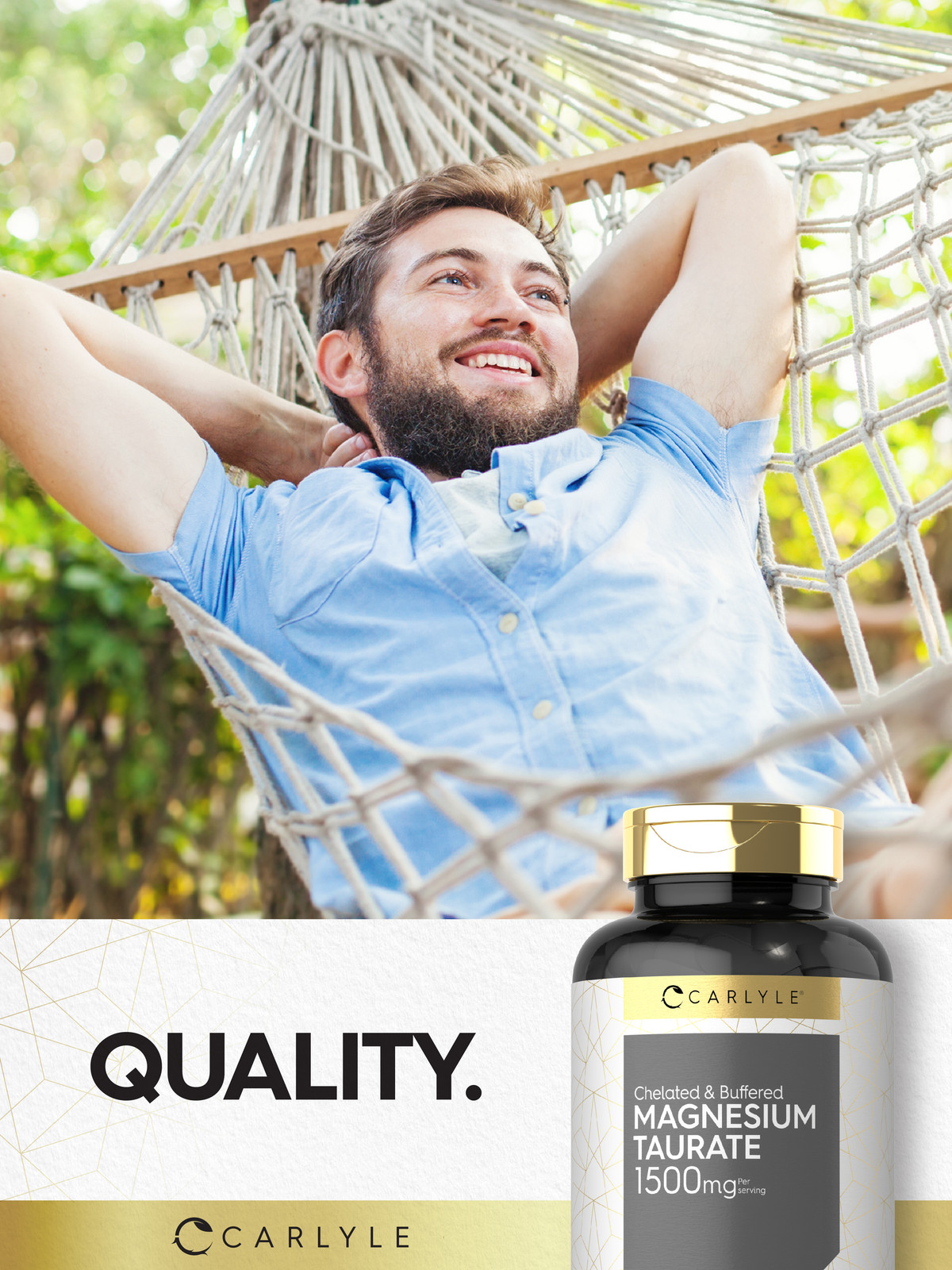 Magnesium Taurate | 1500mg | 250 Caplets | Vegetarian, Non-GMO | by Carlyle