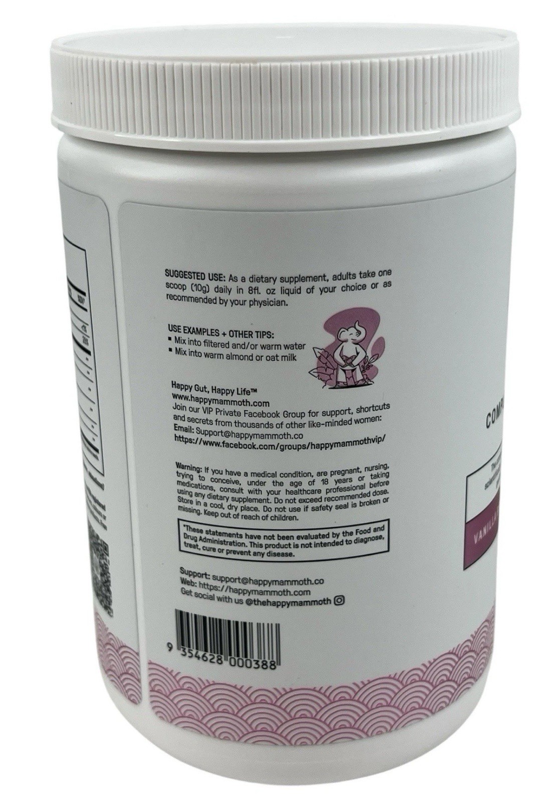 HAPPY MAMMOTH Complete Belly Reset Vanilla Bean Exp 10/2026, 240 Grams, NEW